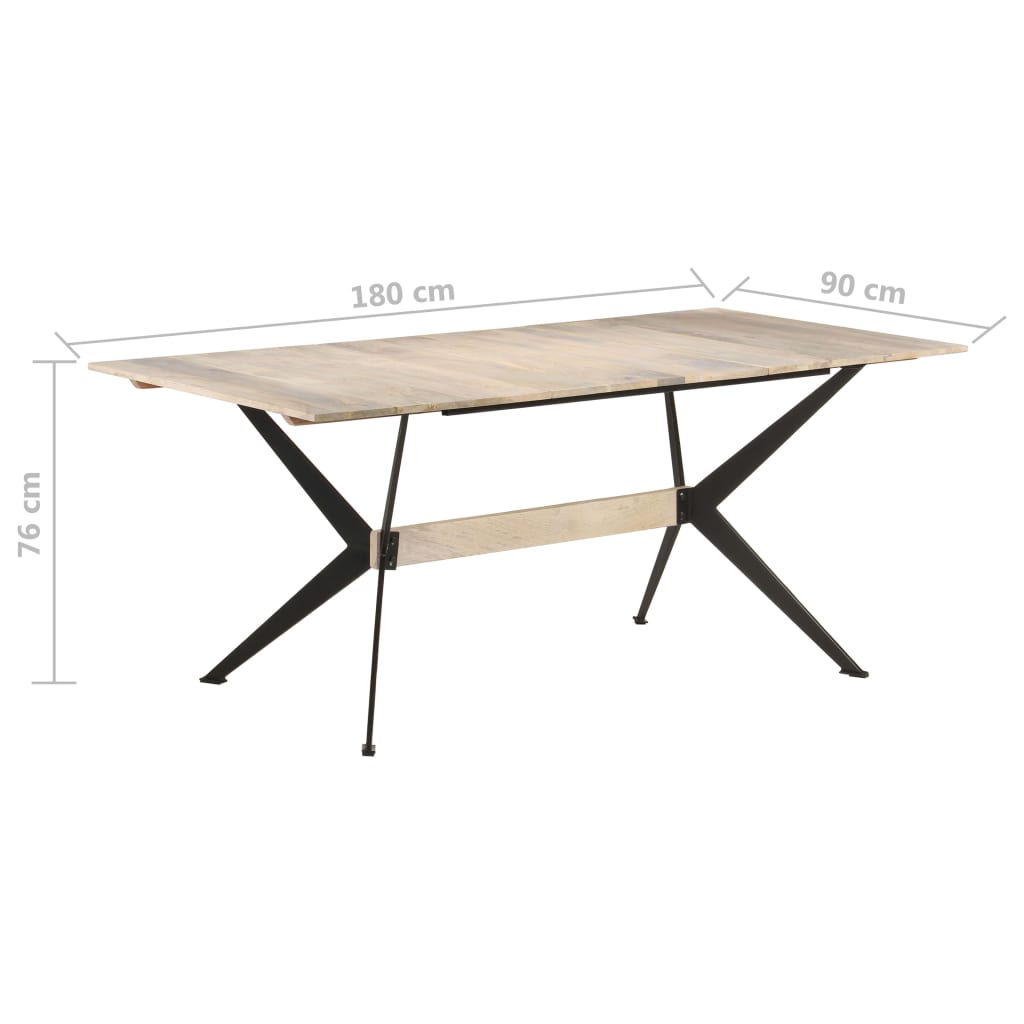 Mesa De Comedor De Madera Maciza De Mango 180x90x76 Cm_4