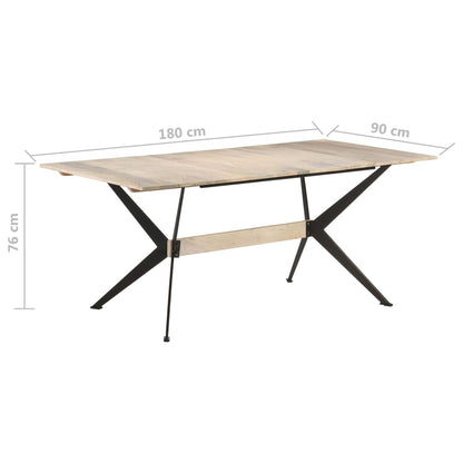 Mesa De Comedor De Madera Maciza De Mango 180x90x76 Cm_4