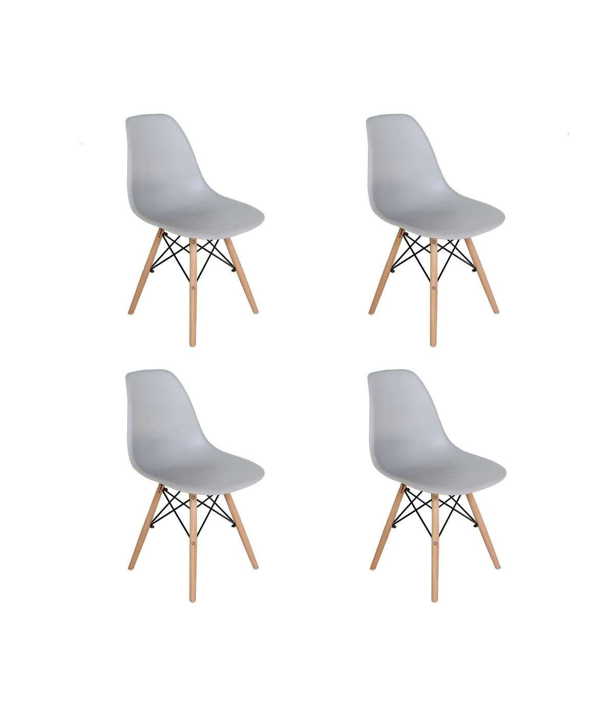 Pack De 4 Sillas Md-velez Acabado En Polipropileno Gris, 83cm(alto) 50.5cm(ancho) 46.5cm(l_0