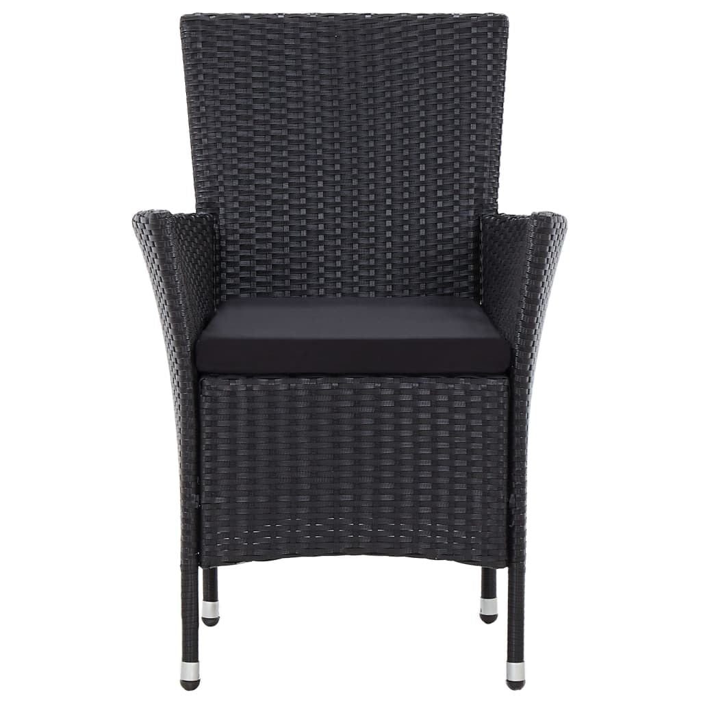 Vidaxl Set Comedor De Jardín 7 Piezas Y Cojines Ratán Sintético Negro_4