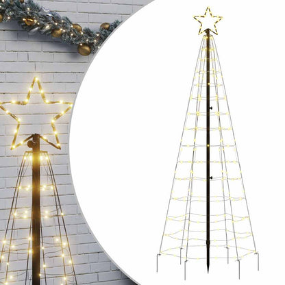 Árbol De Navidad Led Con Estacas 220 Led Blanco Cálido 180 Cm_0