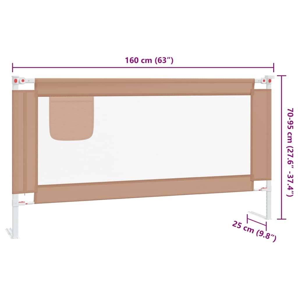 Vidaxl Barandilla De Seguridad Cama De Niño Taupe Tela 180x25 Cm_2