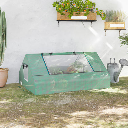 Outsunny Invernadero De Exterior Con 4 Ventanas Enrollables 180x140x80 Cm Verde_1