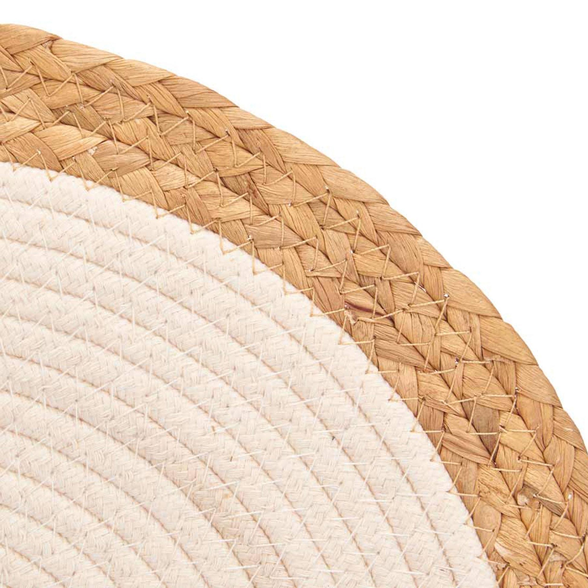 Salvamantel Esparto Espiral Tela Blanco  Colección Kinvara