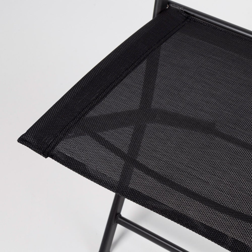 Silla Plegable Jardín Tejido Reforzado Negra Aktive_2