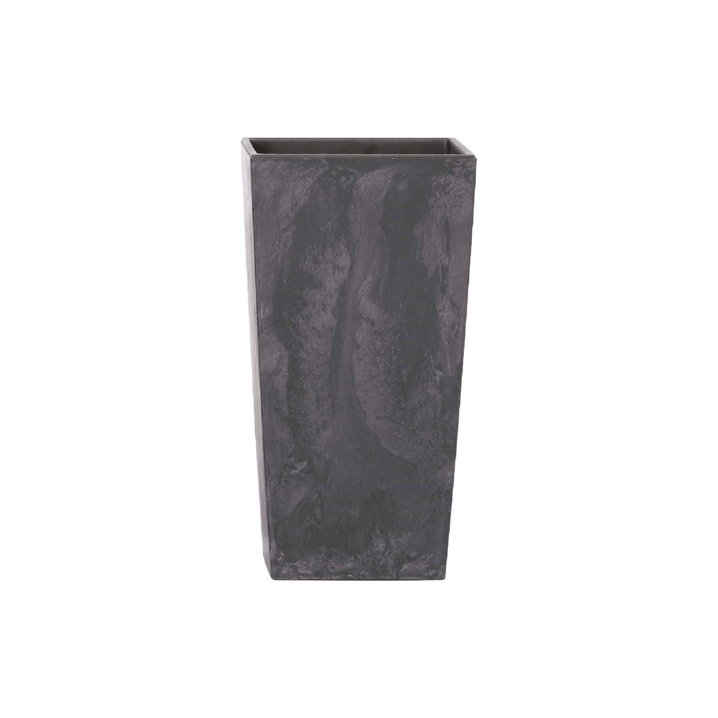 Pack 3 Macetas Altas Prosperplast (11,4/19/35 Litros) Urbi Square Effect De Plastico En Color Antracita Con Deposito.