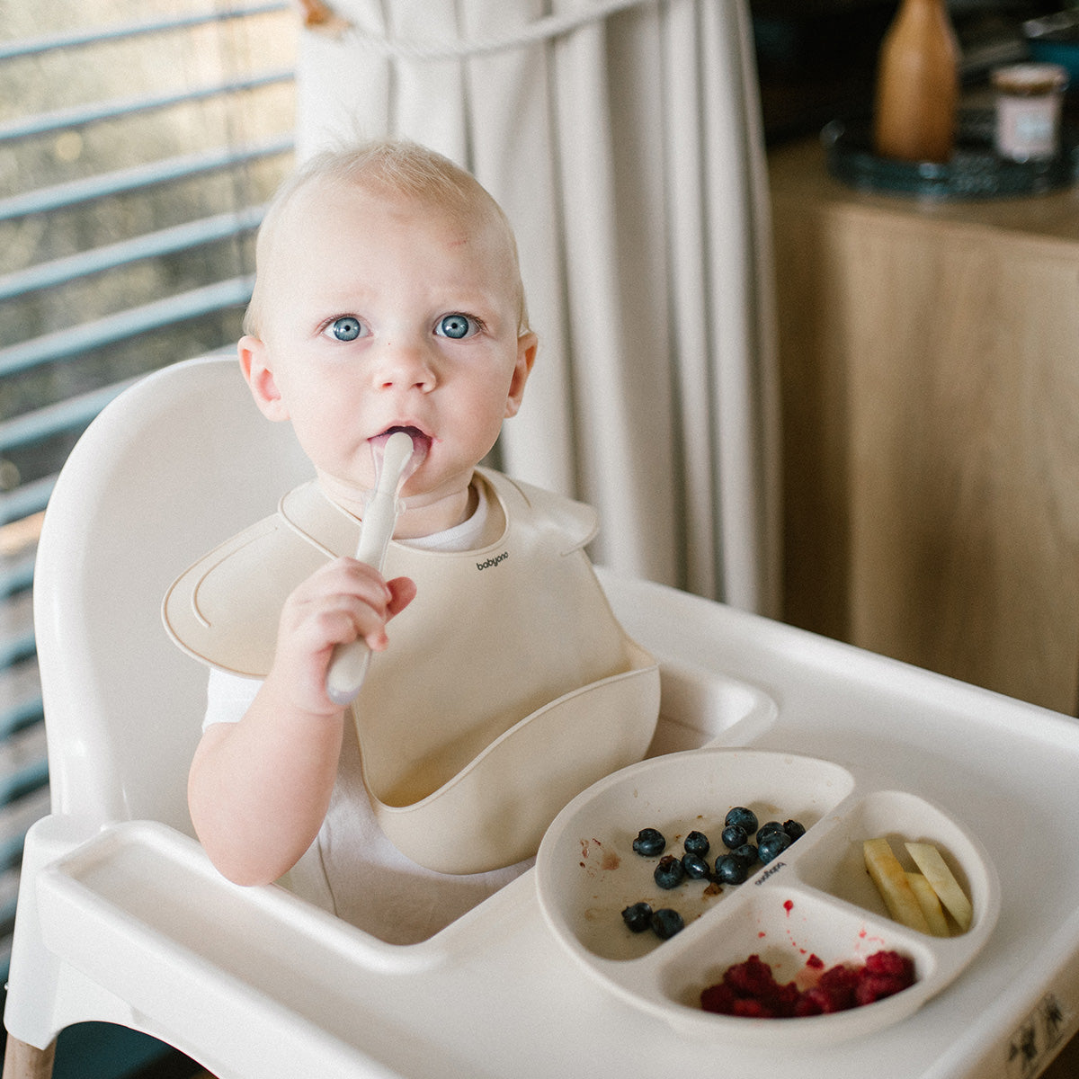 Cuchara De Silicona Flexible Para Bebés Beige_5