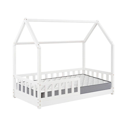 Cama Infantil Cabaña Bosco Blanco 90x190cm Con Colchón Serenia Transpirable_0