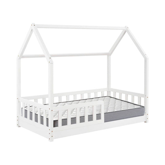 Cama Infantil Cabaña Bosco Blanco 90x190cm Con Colchón Serenia Transpirable_0
