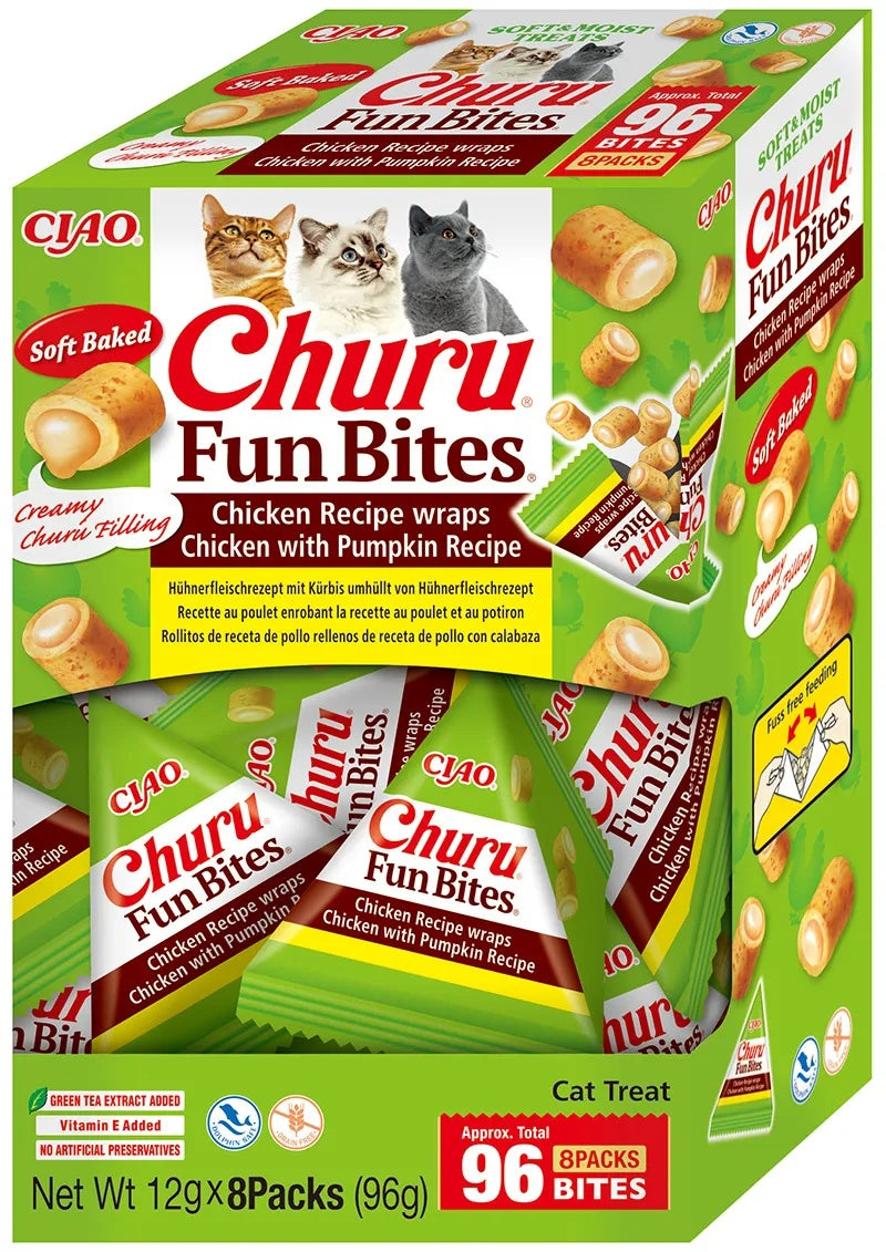 Fun Bites de Pollo con Calabaza para Gatos Churu 8 x 12 g