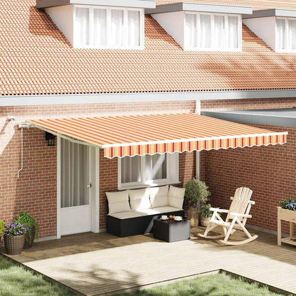 Toldo Retráctil Amarillo Y Naranja 450 X 300 Cm Poliéster_1