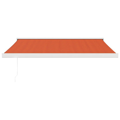 Toldo Retráctil Aluminio Y Tela Naranja Y Marrón 3,5x2,5 M_2