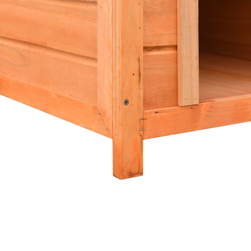 Caseta Para Perros Madera Maciza Pino Y Abeto 72x85x82 Cm_5