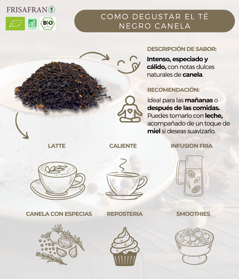 Té Negro Canela Ecológico Granel | Calidad | Frisafran 100 G_4