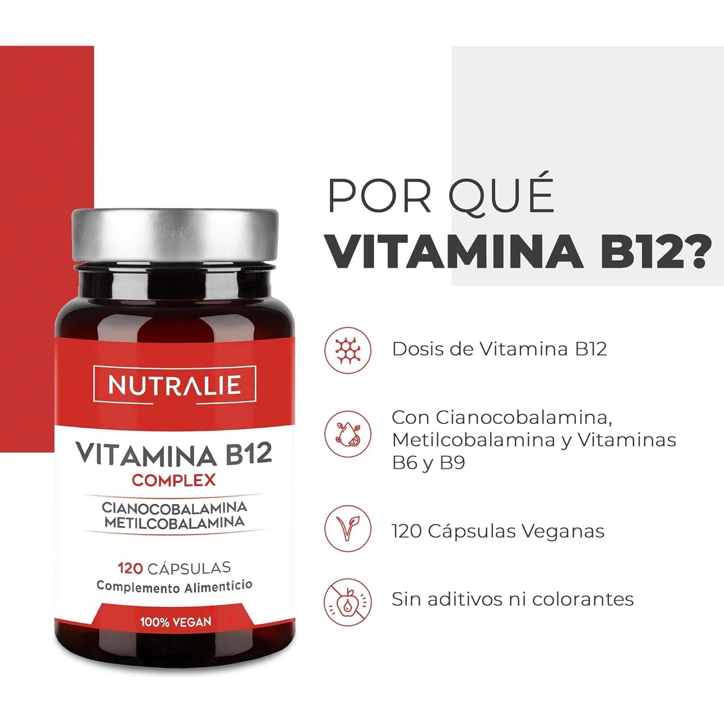 Vitamina B12 Complex 2000 mcg Cansancio Nutralie 120 comprimidos