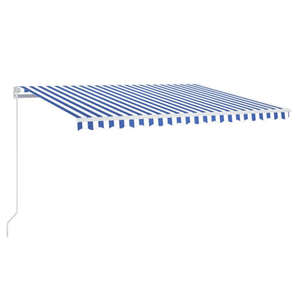 Toldo Retráctil Manual Azul Y Blanco 400x350 Cm_0