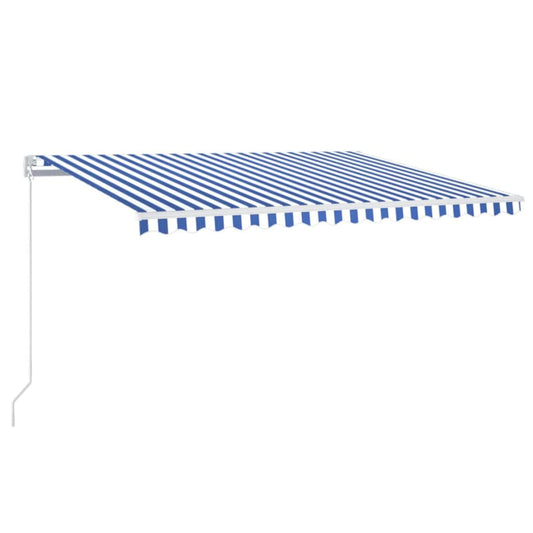 Toldo Retráctil Manual Azul Y Blanco 400x350 Cm_0