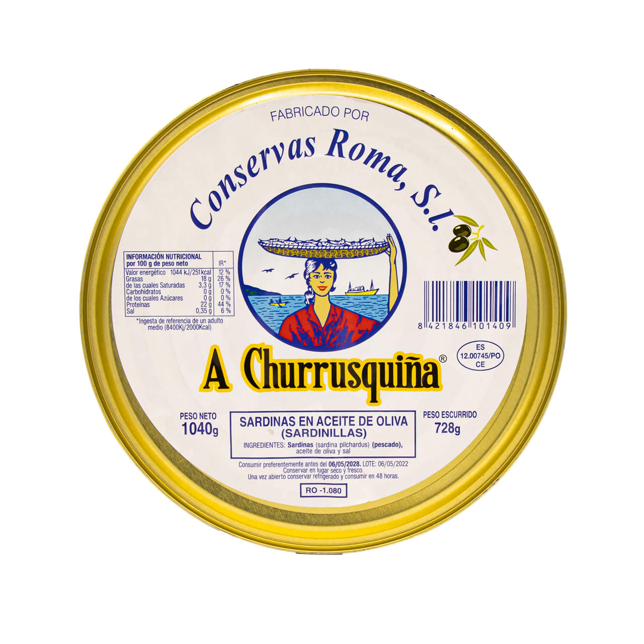 Sardinillas En Aceite De Oliva 120-130 Piezas a Churrusquiña – Conservas Gallegas Premium_0