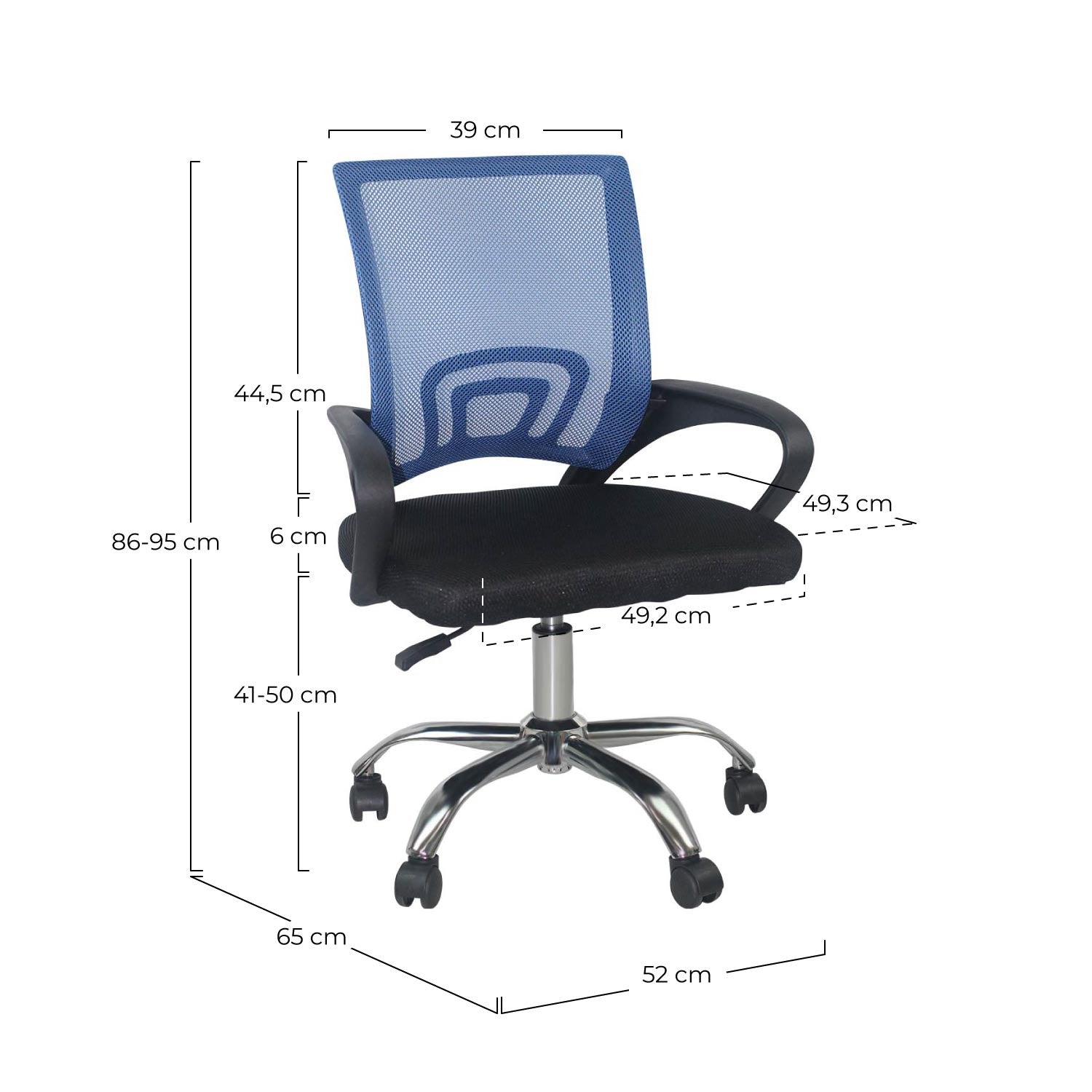 Silla De Escritorio Con Ruedas Classic 95x65x52cm Thinia Home_5