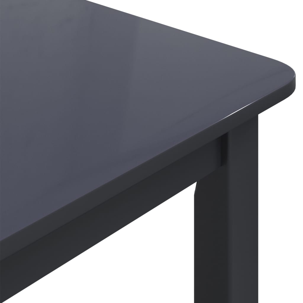 Mesa De Comedor De Madera Maciza De Caucho Negro 114x71x75 Cm_4