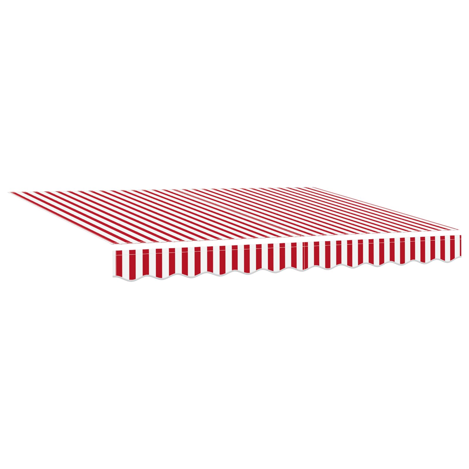 Toldo Retráctil Rojo Y Blanco 300 X 250 Cm Tela Y Metal_3