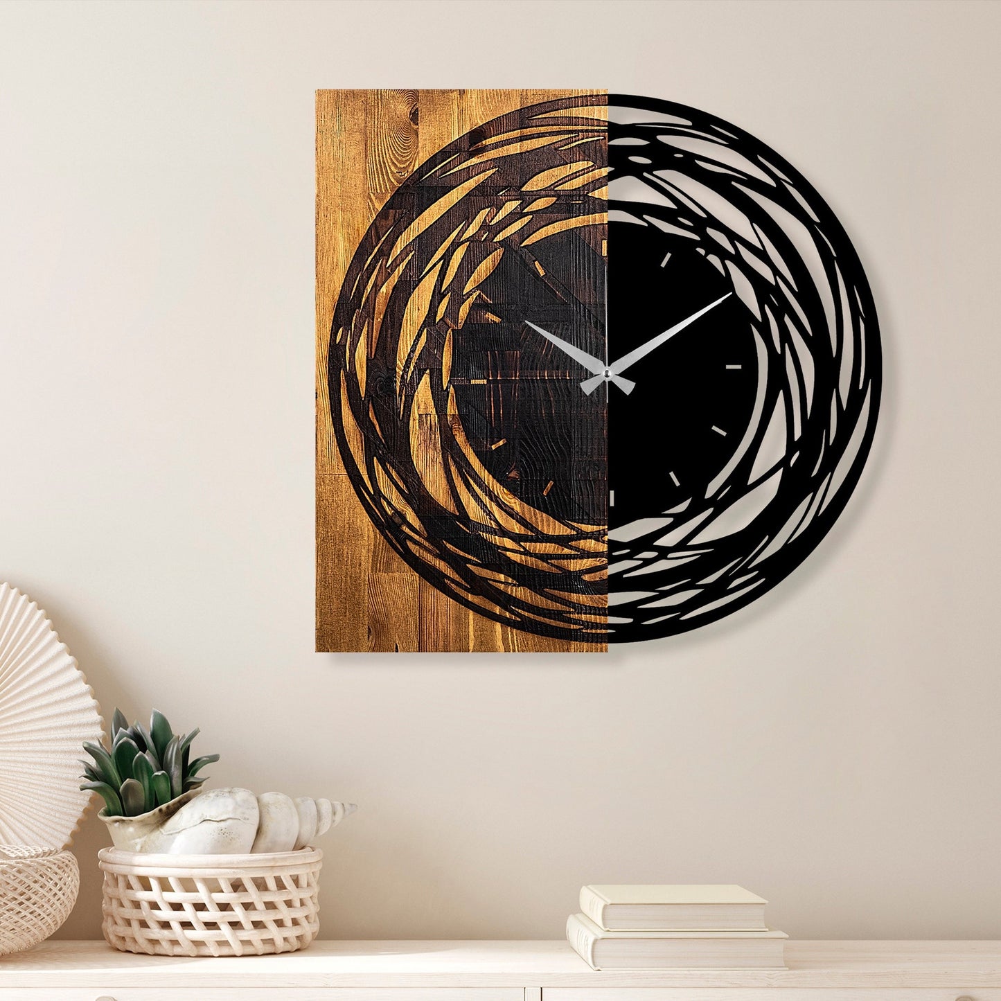 Reloj De Pared Madera Rotaciones