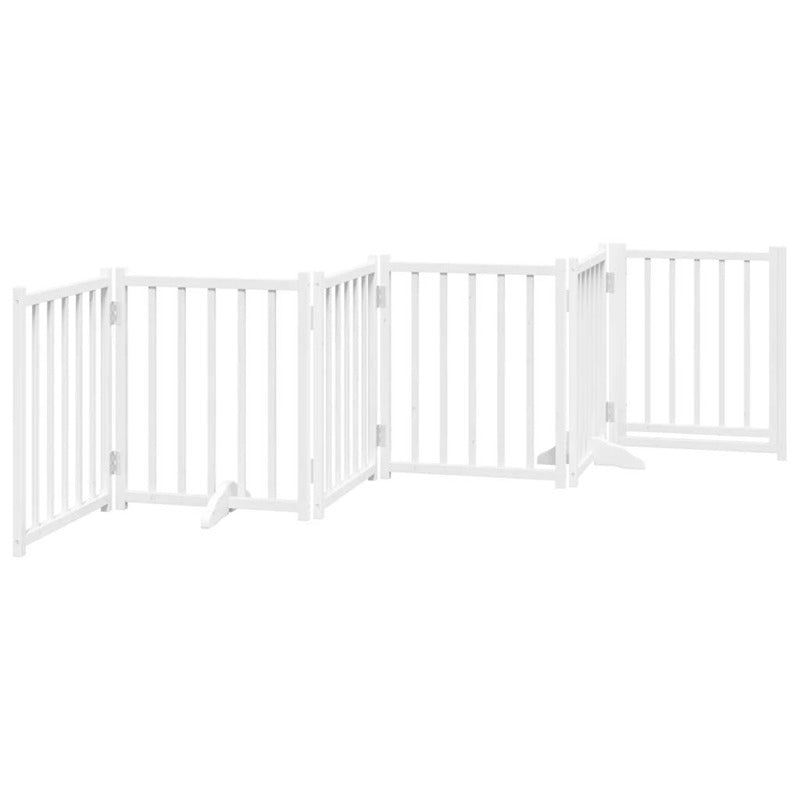 Vidaxl Puerta De Perros Plegable 6 Paneles Madera Abeto Blanco 300 Cm_5
