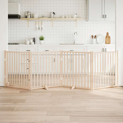 Vidaxl Puerta Para Perros Con Puerta Plegable De 4 Paneles, 320 Cm, Madera Maciza De Abeto_1