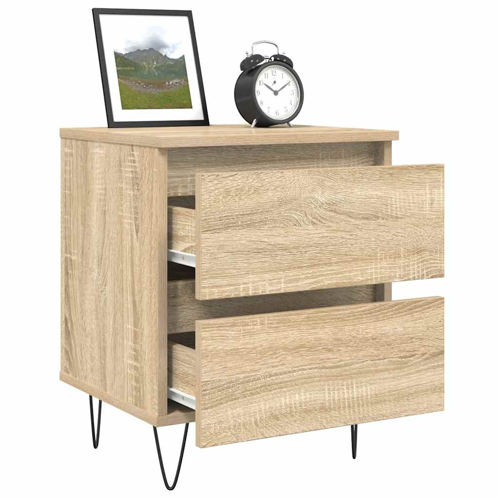 Mesita De Noche Madera De Ingeniería Roble Sonoma 40x35x50 Cm_2