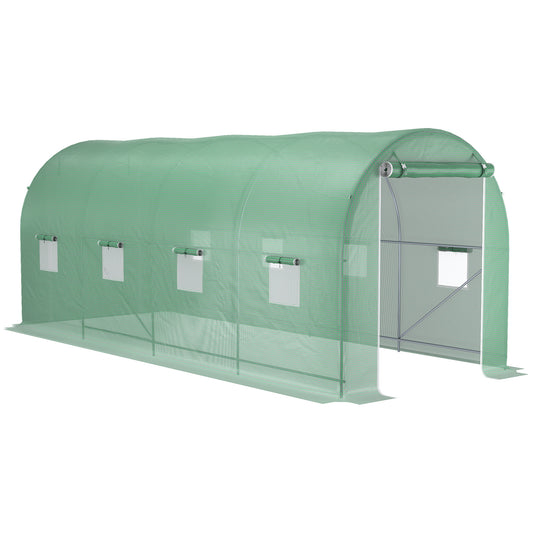 Invernadero De Túnel Outsunny Pe, Metal Verde 500x200x205 Cm_0