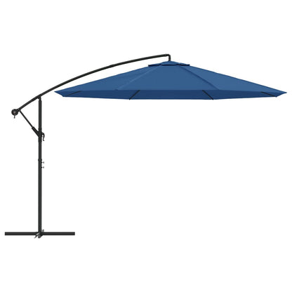 Sombrilla Voladiza Con Poste De Aluminio Azul 350 Cm_0