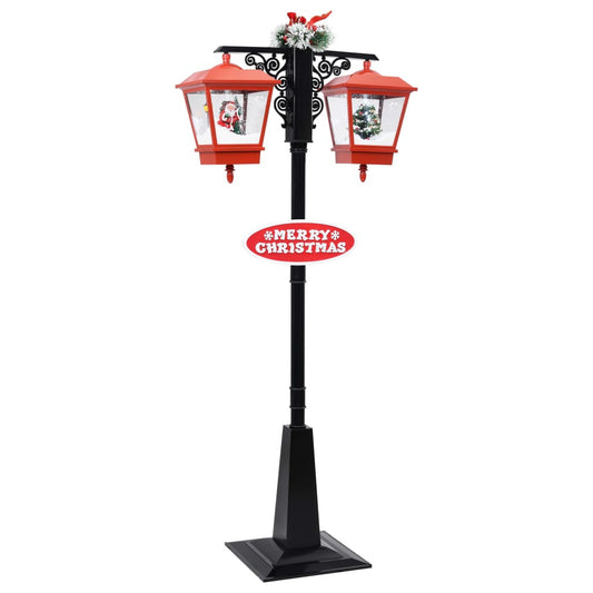 Vidaxl Farola De Navidad Con Papá Noel Pvc Negro Y Rojo 81x40x188 Cm_0