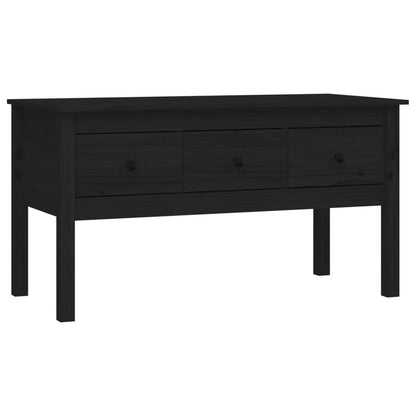 Mesa De Centro De Madera Maciza De Pino Negro 102x49x55 Cm_0