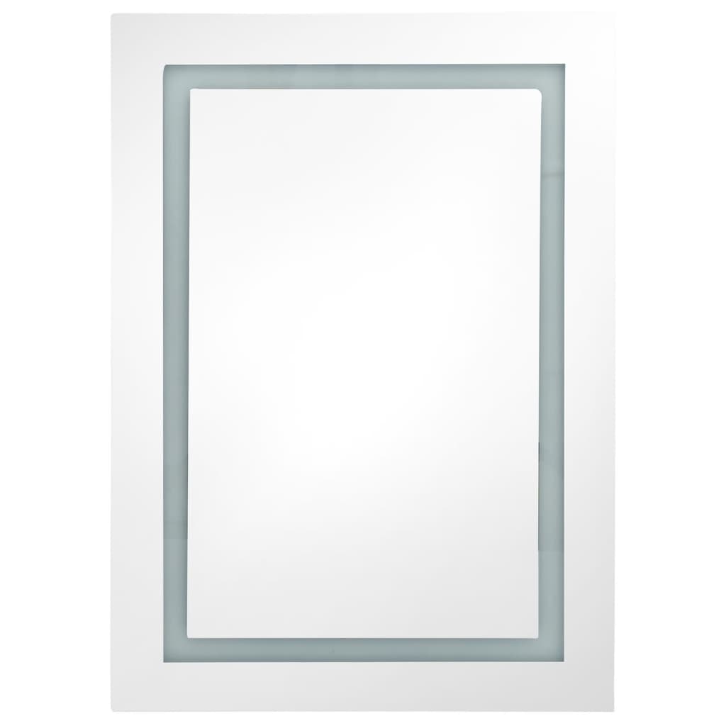 Armario De Baño Con Espejo Led Negro Brillante 50x13x70 Cm_3