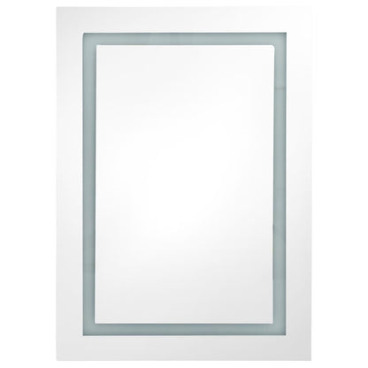 Armario De Baño Con Espejo Led Negro Brillante 50x13x70 Cm_3