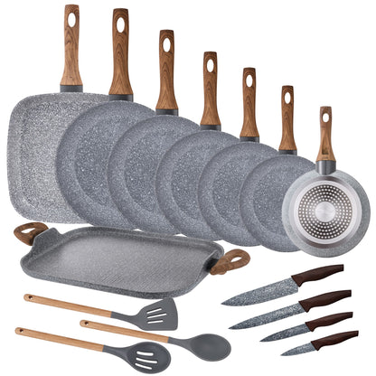 Pack 7 Sartenes + Plancha/asador+ Cuchillos De Cocina + Utensilios De Cocina San Ignacio Daimiel_0