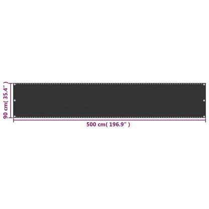 Vidaxl Toldo Para Balcón Hdpe Gris Antracita 90x500 Cm_4