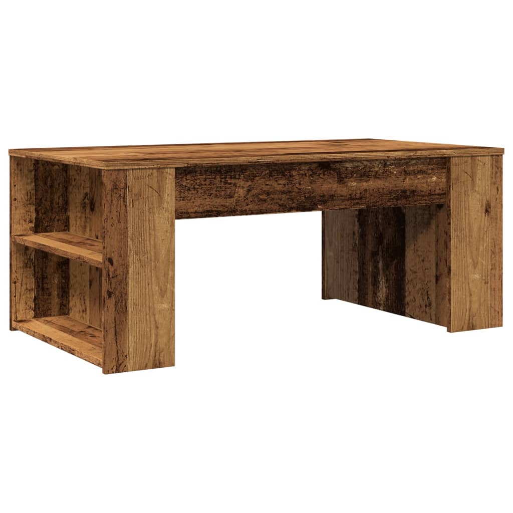 Mesa De Centro Madera Ingeniería Madera Envejecida 102x55x42 Cm_4