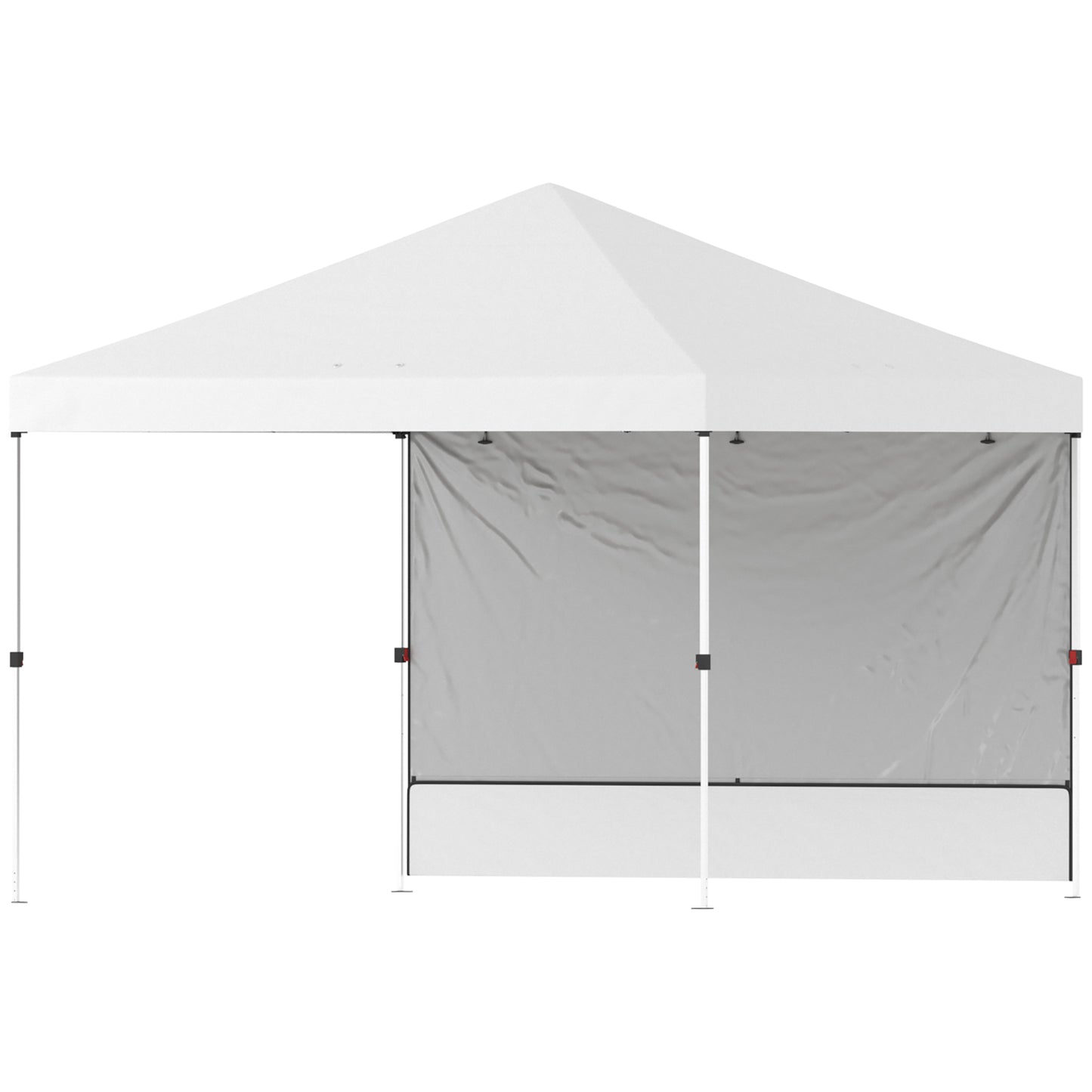 Outsunny Carpa Plegable Pop-up 3x3 M Con Pared Upf50+ Altura Ajustable Blanco_3