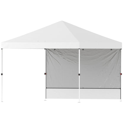 Outsunny Carpa Plegable Pop-up 3x3 M Con Pared Upf50+ Altura Ajustable Blanco_3