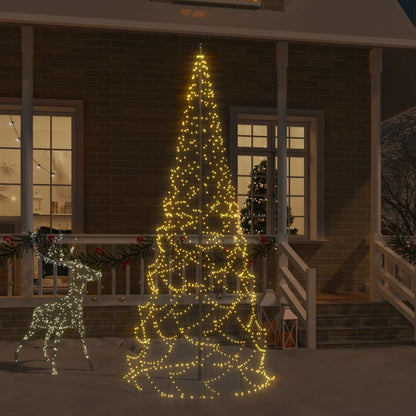 Vidaxl Árbol De Navidad En Asta De Bandera 500 Led Blanco Cálido 300cm_1