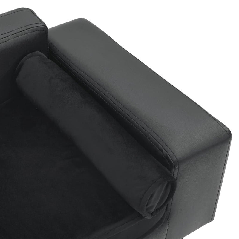 Vidaxl Sofá Para Perros Felpa Y Cuero Sintético Gris Oscuro 81x43x31cm_5