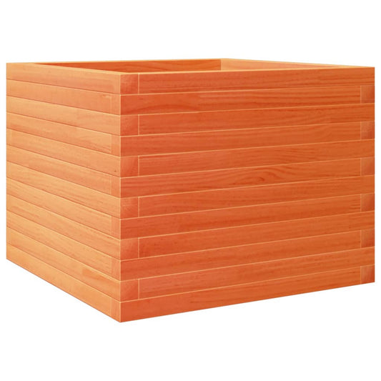 Jardinera De Madera Maciza De Pino Marrón Cera 60x60x45,5 Cm_0