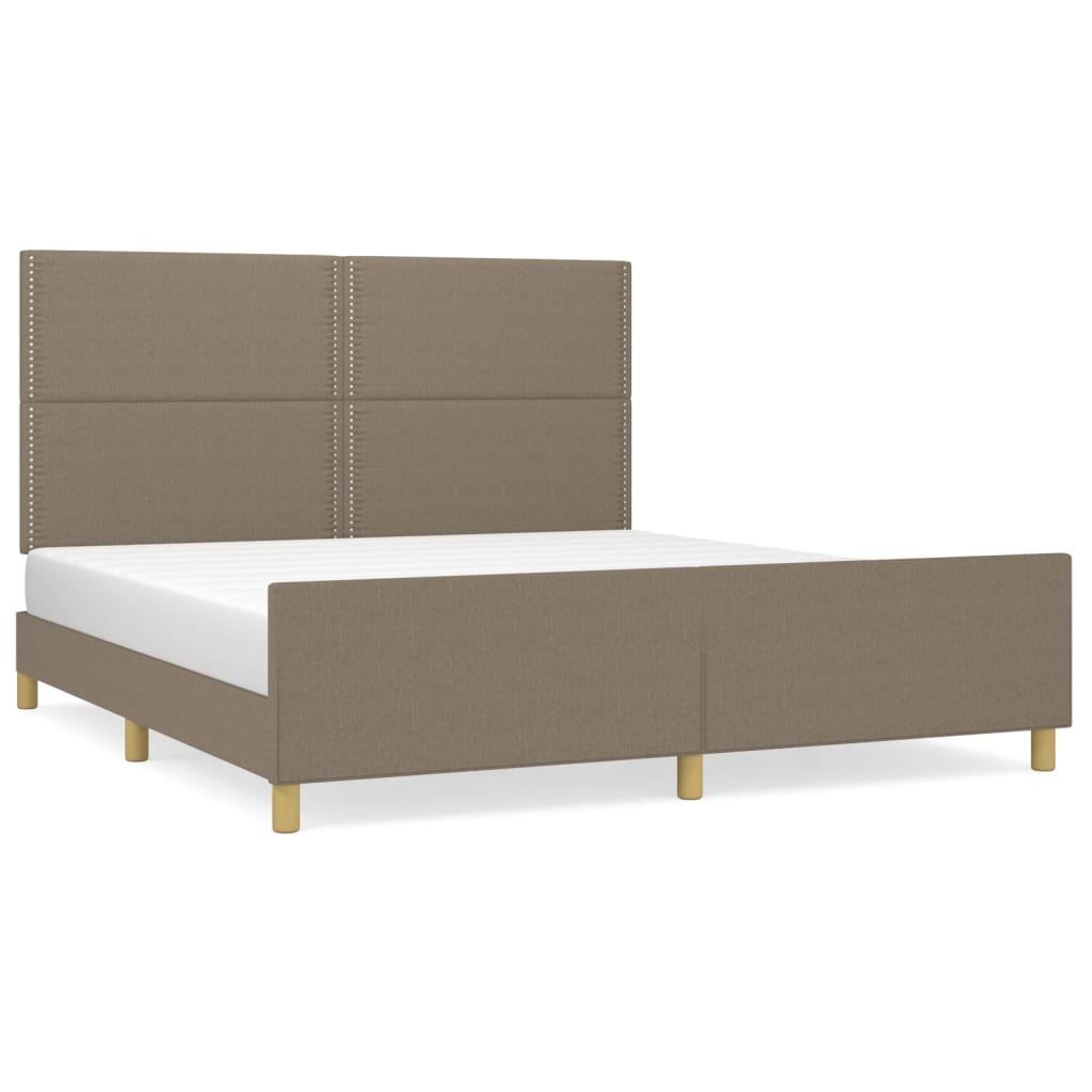Estructura De Cama Con Cabecero De Tela Gris Taupe 180x200 Cm / Vetonek_4