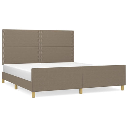 Estructura De Cama Con Cabecero De Tela Gris Taupe 180x200 Cm / Vetonek_4