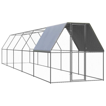 Vidaxl Jaula Gallinero De Acero Galvanizado 2x10x2 M_0