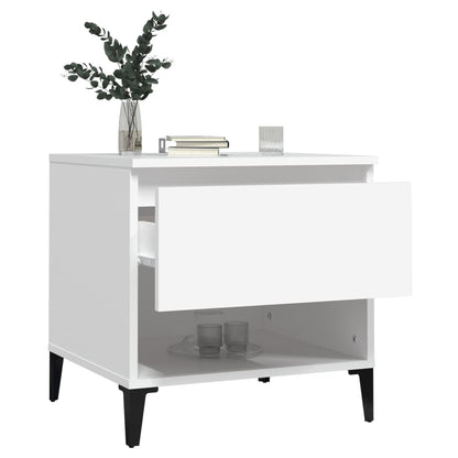 Mesa Auxiliar Madera Contrachapada Blanco 50x46x50 Cm_3