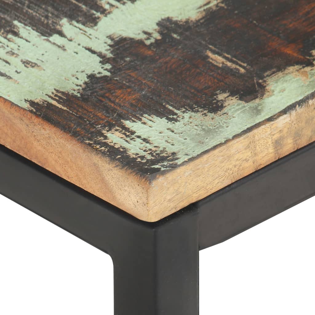 Mesa Auxiliar De Madera Maciza Reciclada 40x40x35 Cm_1