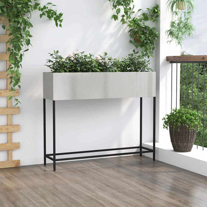 Jardinera Elevada Plateado 100 X 26 X 82 Cm Acero Inoxidable_3