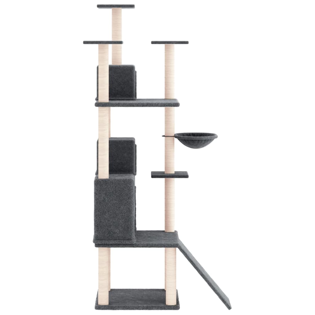 Rascador Para Gatos Con Postes De Sisal Gris Oscuro 175 Cm_3